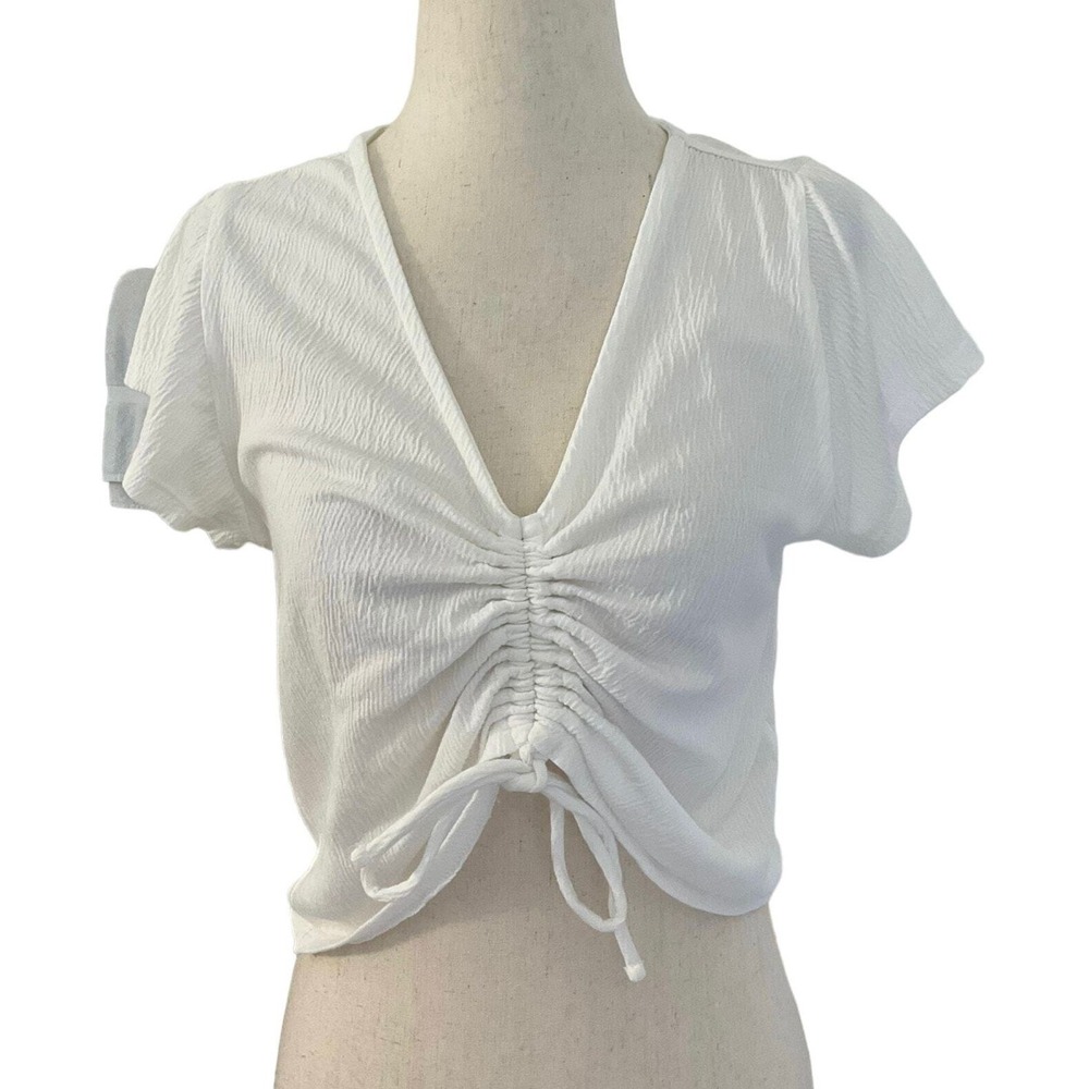 O'neill White Short Sleeve Crop Top Women's Size Small | 41-20